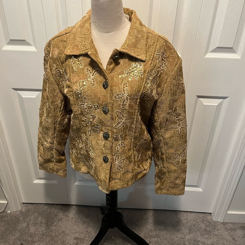 Flashback size XL Embroidered Tan Jacket
